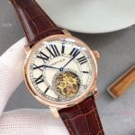Replica Rotonde De Cartier Tourbillon Rose Gold Watches High Quality